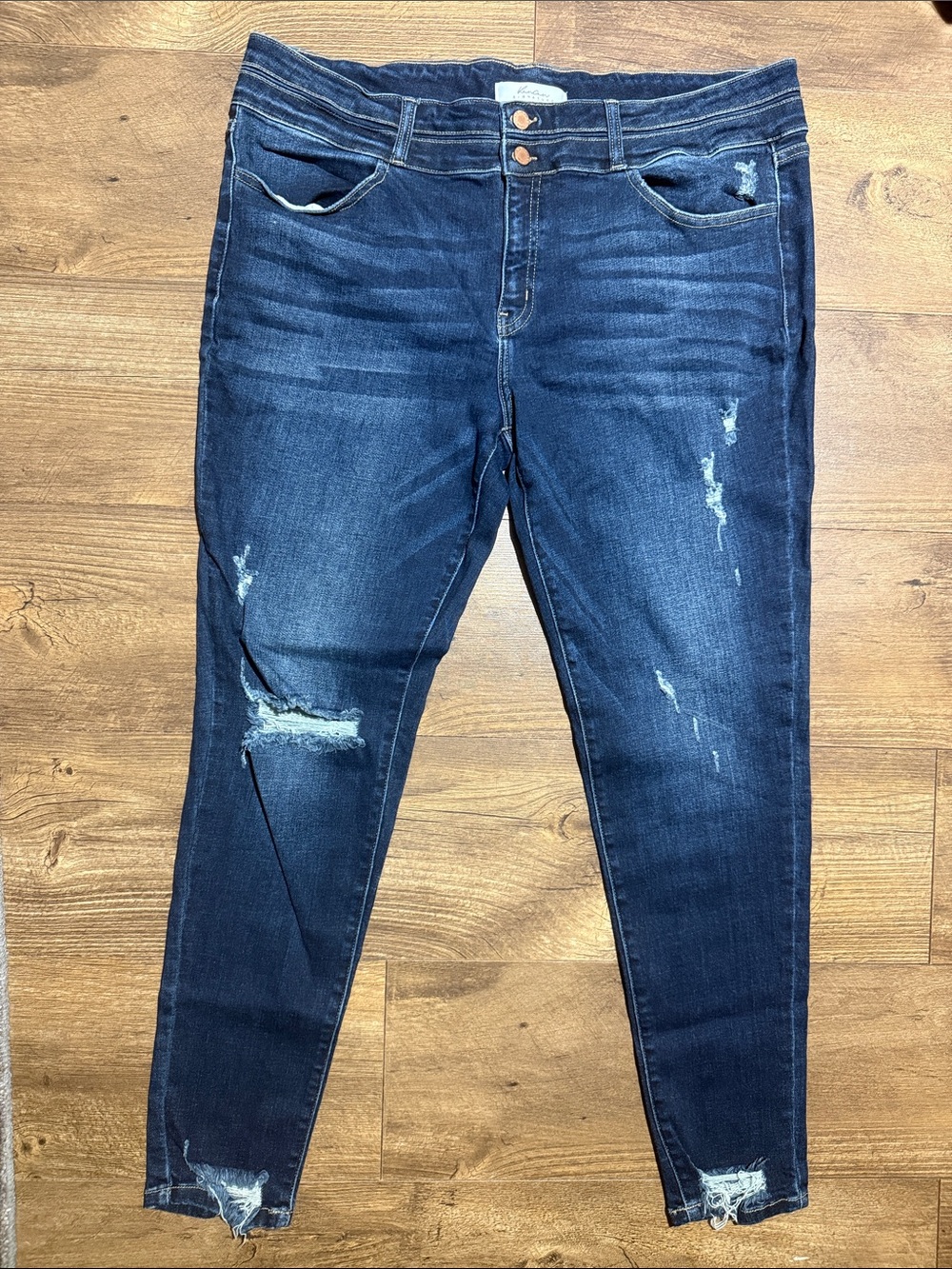 KanCan Dark Blue Distressed Skinny Jeans